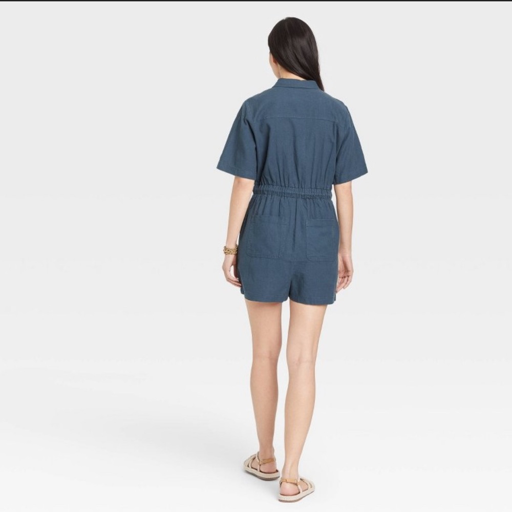 Universal Thread | Blue Button Down Romper - image 2